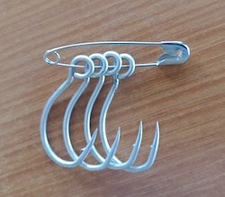 Organize your hooks with safety pin