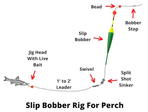 Slip bobber rig for perch