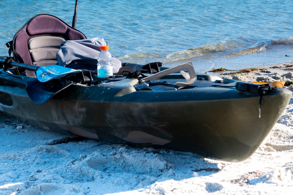 Photo of fishing kayak with Bruce anchor