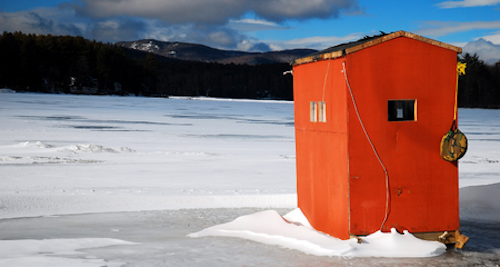 Photo of portable ice fishing shelter