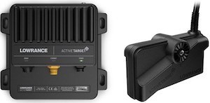 Photo of Lowrance Active Target 1 module and transducer