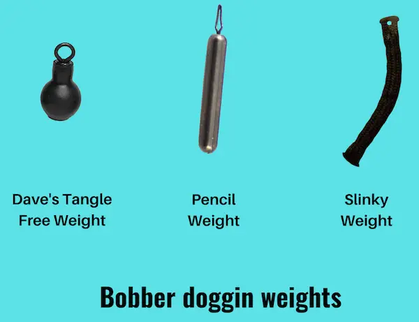 Image showing 3 different kinds of bobber doggin weights