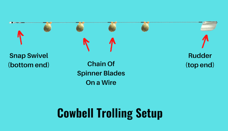 Image showing cowbell trolling setup