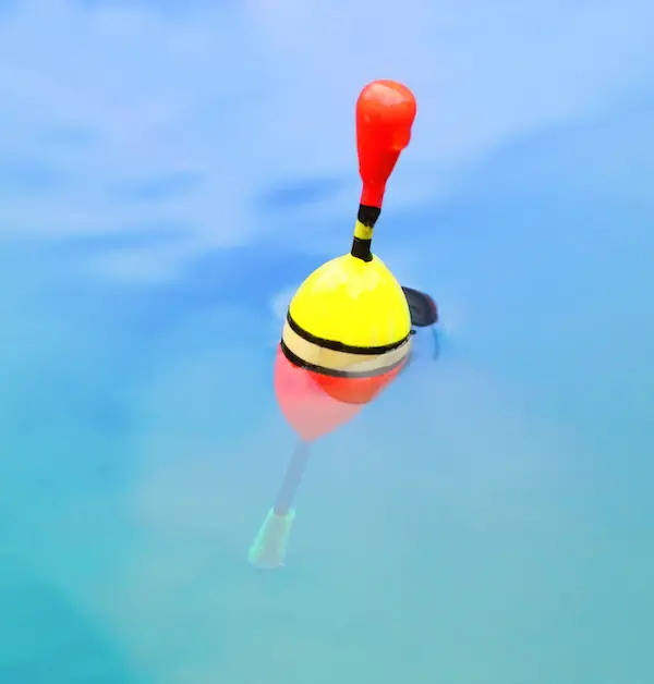 Photo of a fixed bobber floating at the water's surface