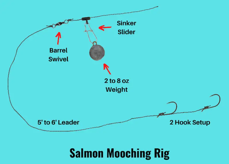 Diagram of salmon mooching rig